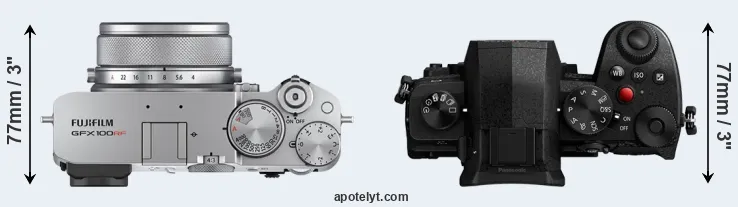 Compare GFX 100RF versus G97 top