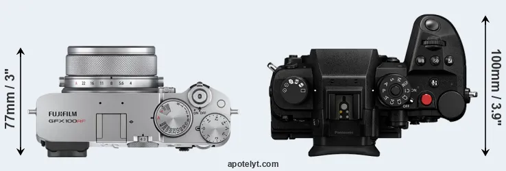 Compare GFX 100RF versus GH7 top
