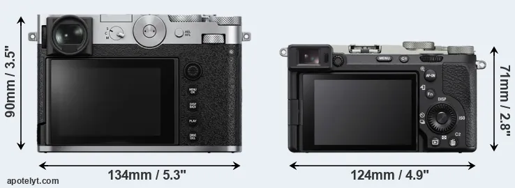 Comparison GFX 100RF or A7C II rear