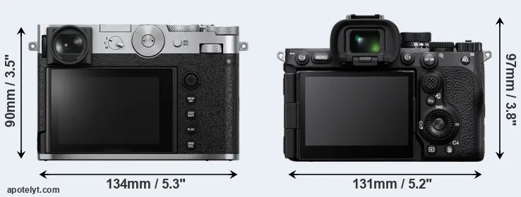 Comparison GFX 100RF or A7R V rear