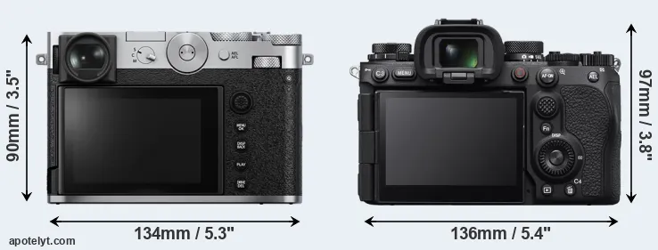 Comparison GFX 100RF or A9 III rear