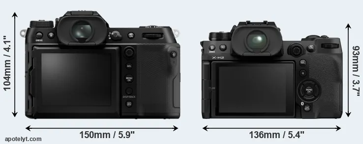 Comparison GFX 100S II or X-H2 rear