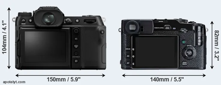 Comparison GFX 100S II or X-Pro1 rear