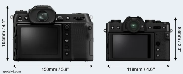 Comparison GFX 100S II or X-T30 II rear