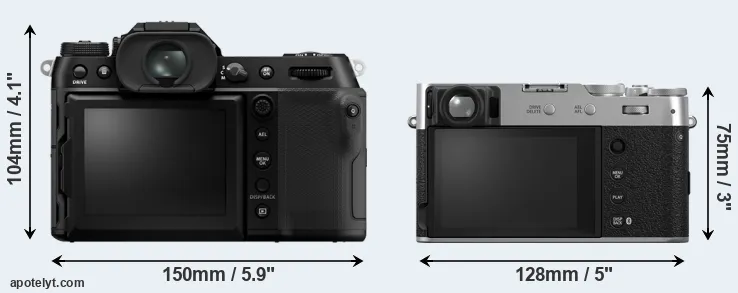 Comparison GFX 100S II or X100VI rear