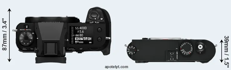 Compare GFX 100S II versus M10 top