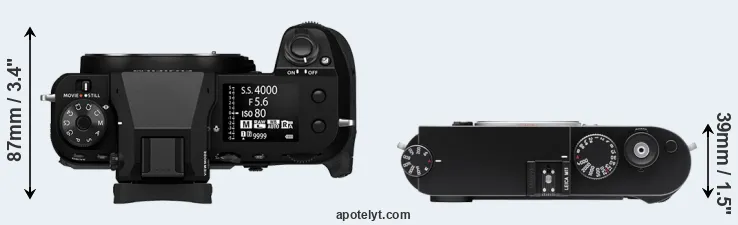 Compare GFX 100S II versus M11 top