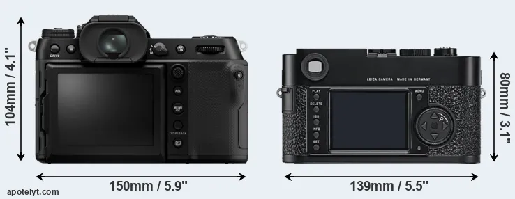 Comparison GFX 100S II or M9 rear