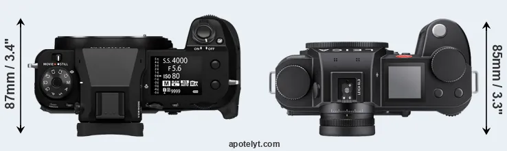 Compare GFX 100S II versus Leica SL3 top