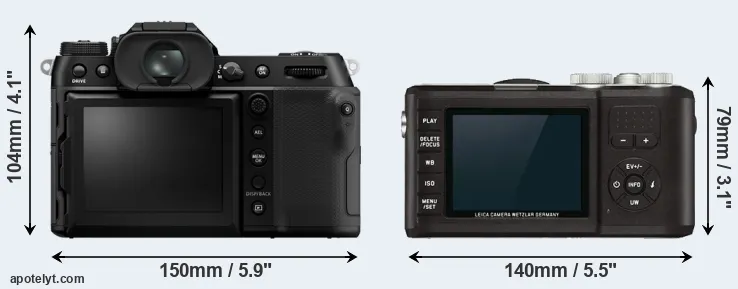 Comparison GFX 100S II or X-U Typ 113 rear