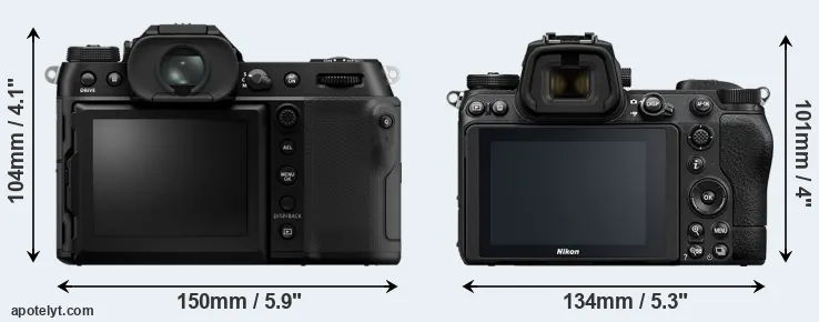 Comparison GFX 100S II or Z7 II rear