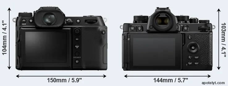Comparison GFX 100S II or Zf rear