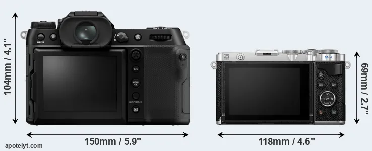 Comparison GFX 100S II or E-P7 rear