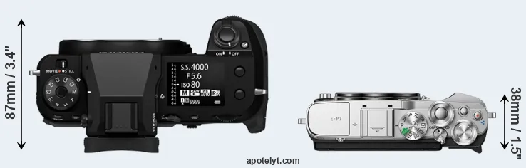 Compare GFX 100S II versus E-P7 top