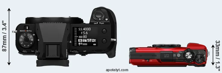 Compare GFX 100S II versus TG-7 top