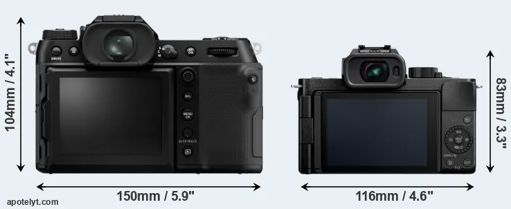 Comparison GFX 100S II or G100 rear