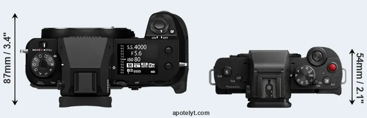 Compare GFX 100S II versus G100 top