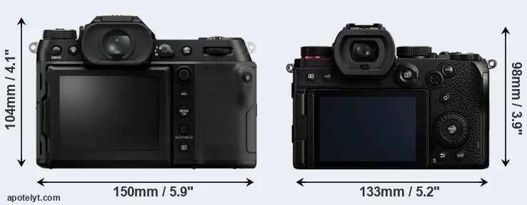 Comparison GFX 100S II or S5 rear