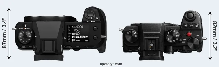 Compare GFX 100S II versus S5 top