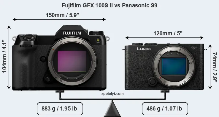 Size Fujifilm GFX 100S II vs Panasonic S9