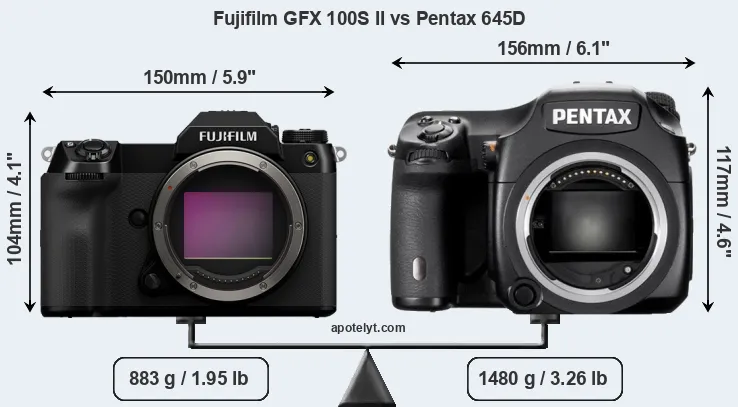 Size Fujifilm GFX 100S II vs Pentax 645D
