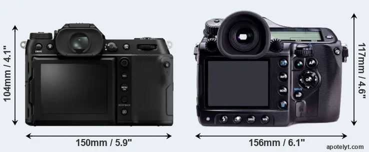 Comparison GFX 100S II or 645D rear