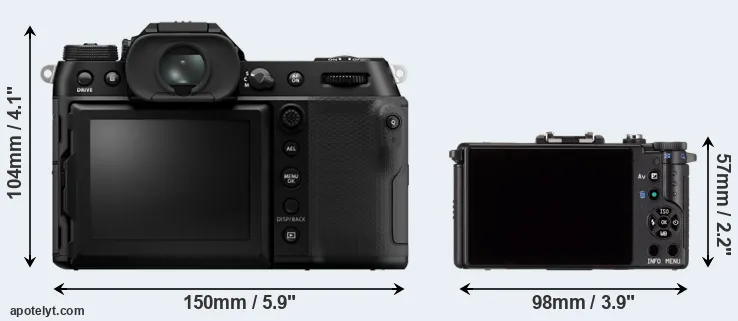 Comparison GFX 100S II or Pentax Q rear