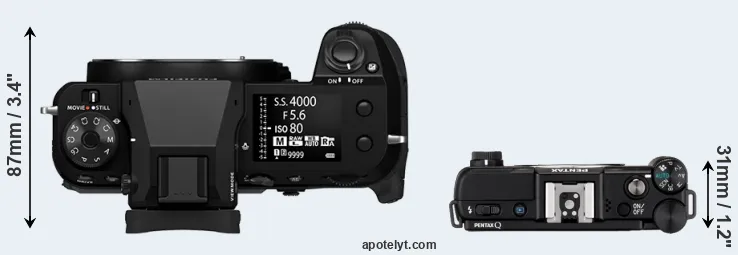Compare GFX 100S II versus Pentax Q top