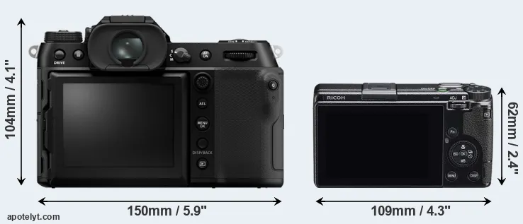 Comparison GFX 100S II or GR IIIx rear