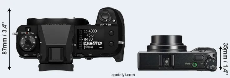 Compare GFX 100S II versus GR IIIx top