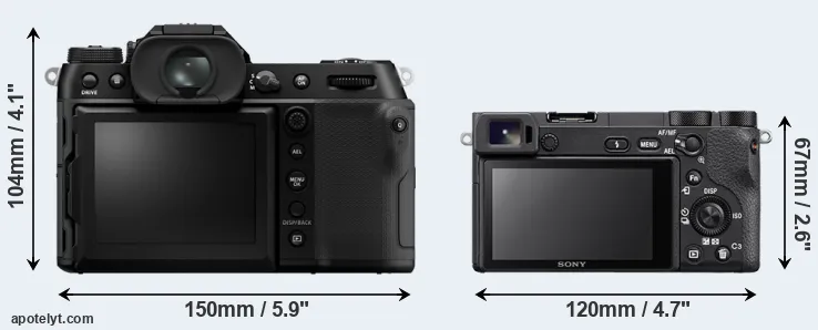 Comparison GFX 100S II or A6500 rear