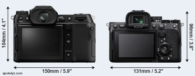 Comparison GFX 100S II or A7 IV rear