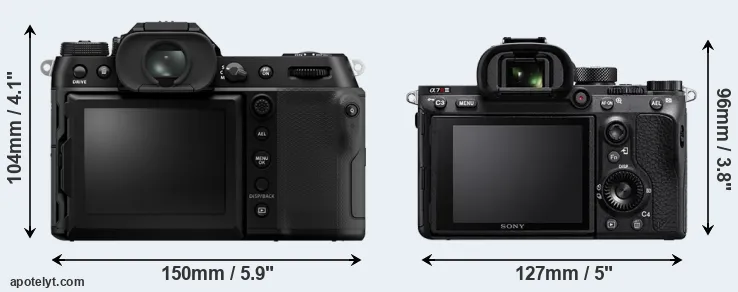Comparison GFX 100S II or A7R III rear