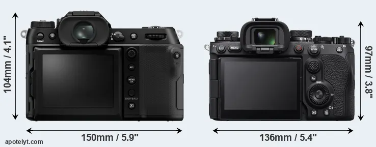 Comparison GFX 100S II or A9 III rear