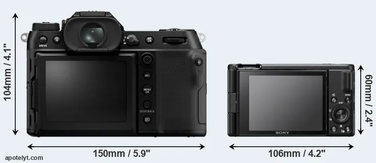 Comparison GFX 100S II or ZV-1F rear
