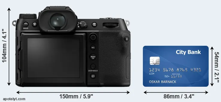 GFX 100S and credit card rear side