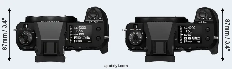 Compare GFX 100S versus GFX 100S II top