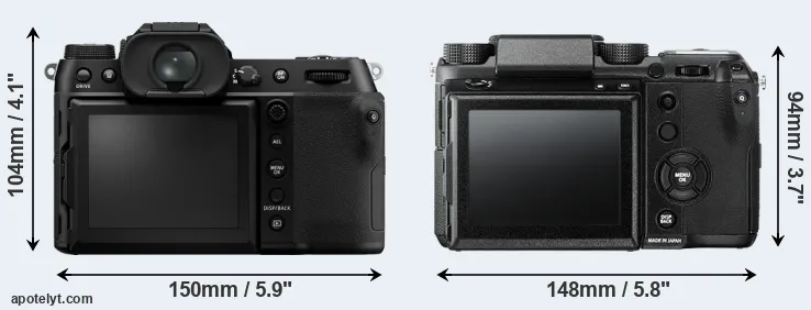 Comparison GFX 100S or GFX 50S rear