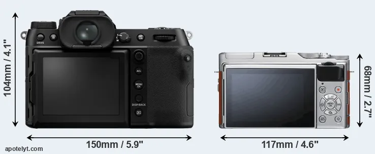 Comparison GFX 100S or X-A5 rear