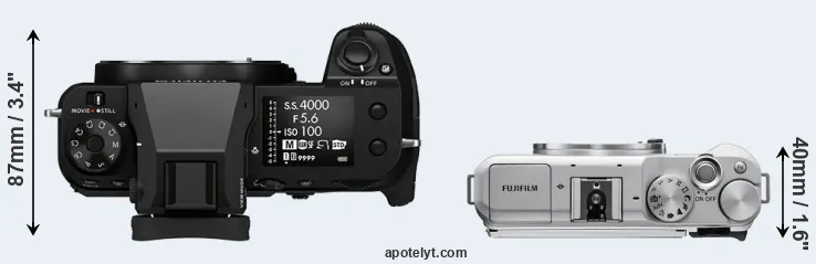 Compare GFX 100S versus X-A5 top