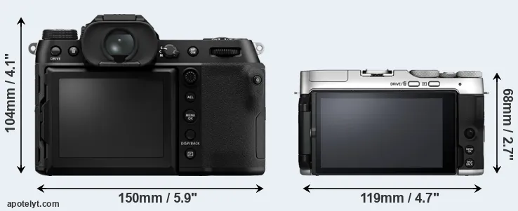 Comparison GFX 100S or X-A7 rear