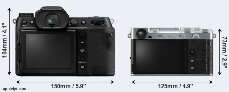 Comparison GFX 100S or X-E5 rear