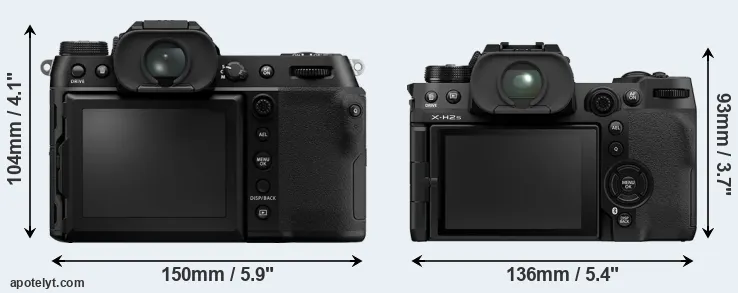 Comparison GFX 100S or X-H2S rear