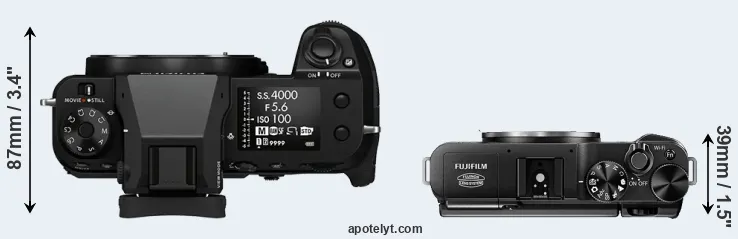 Compare GFX 100S versus X-M1 top