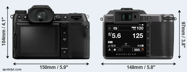 Comparison GFX 100S or X1D II rear