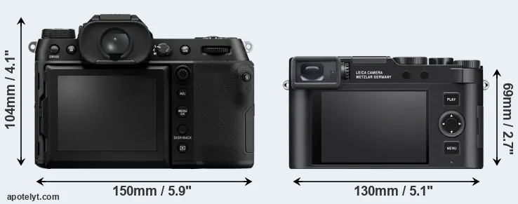 Comparison GFX 100S or D-LUX 8 rear