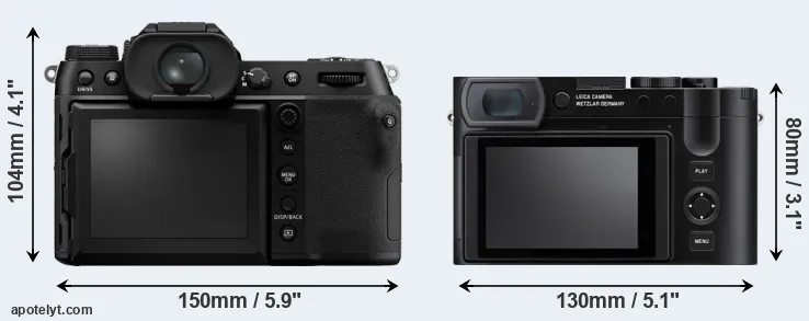 Comparison GFX 100S or Q3 rear