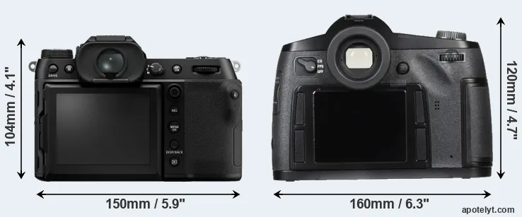 Comparison GFX 100S or S Typ 007 rear