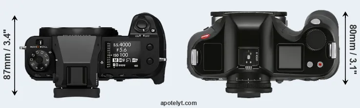 Compare GFX 100S versus S3 top