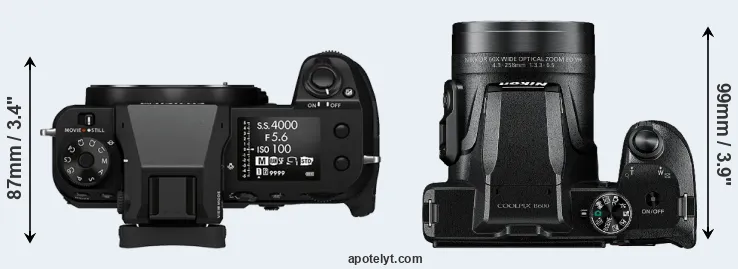 Compare GFX 100S versus B600 top